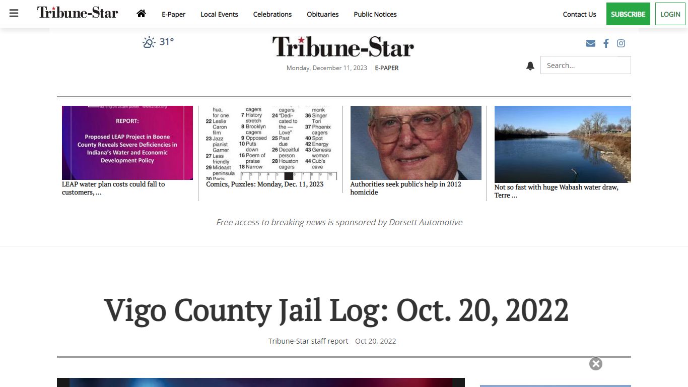 Vigo County Jail Log: Oct. 20, 2022 | Arrest Reports | tribstar.com